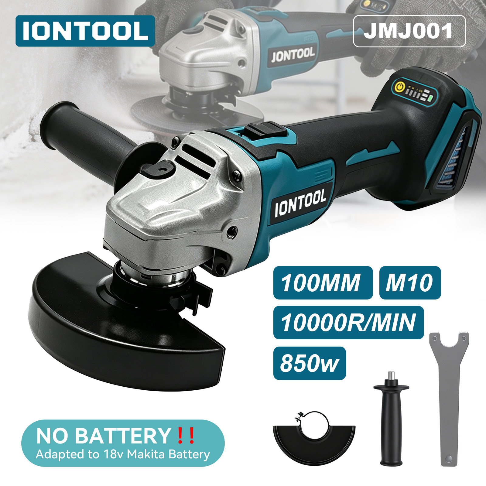 Tools For Fabrication Workshop - Беспроводная угловая шлифмашина IONTOOL 850 Вт,