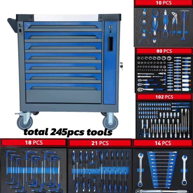 Workshop Tools Storage - Мобильный стальной инструментальный шкаф-тележка с 7