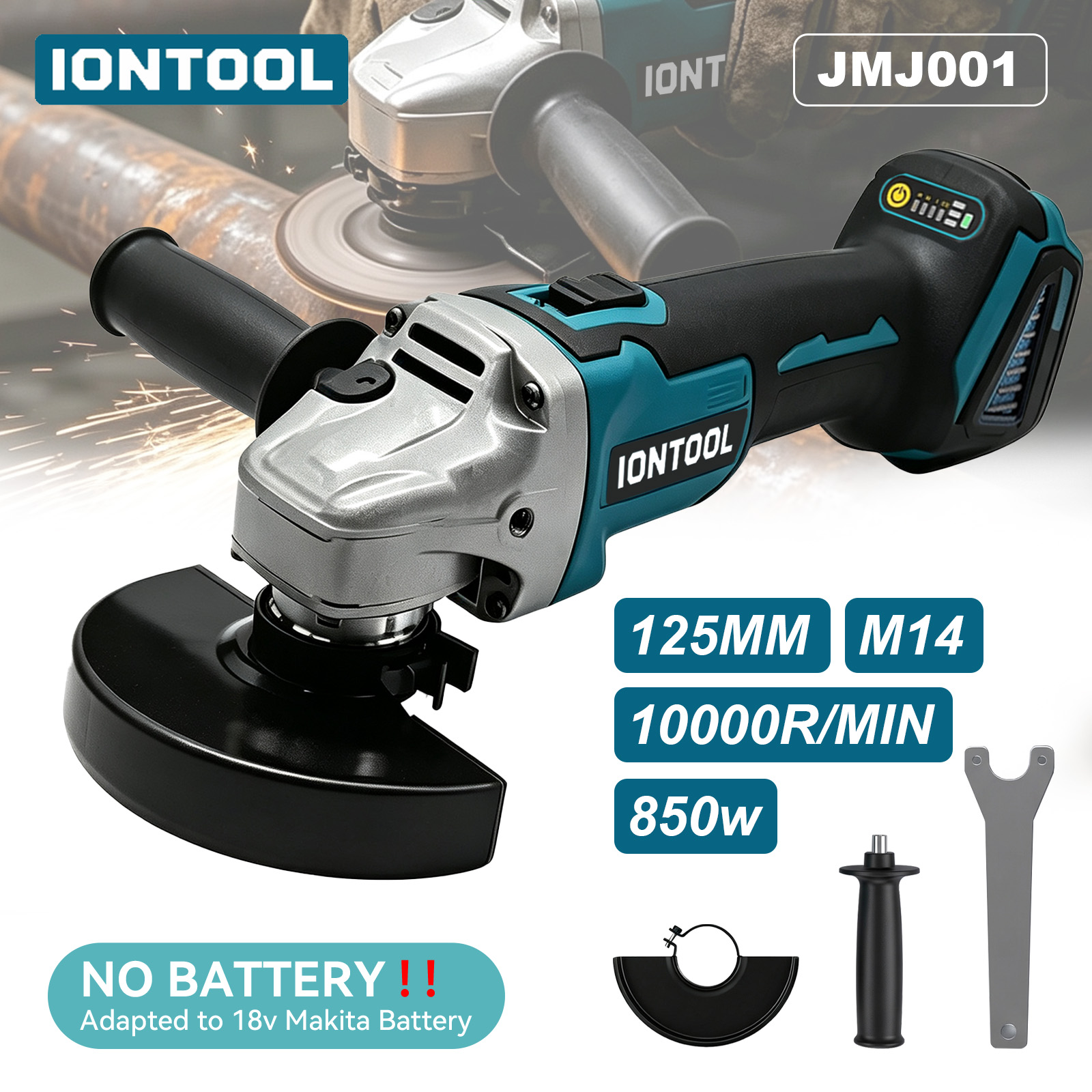 Tools For Fabrication Workshop - Беспроводная угловая шлифмашина IONTOOL 850 Вт,