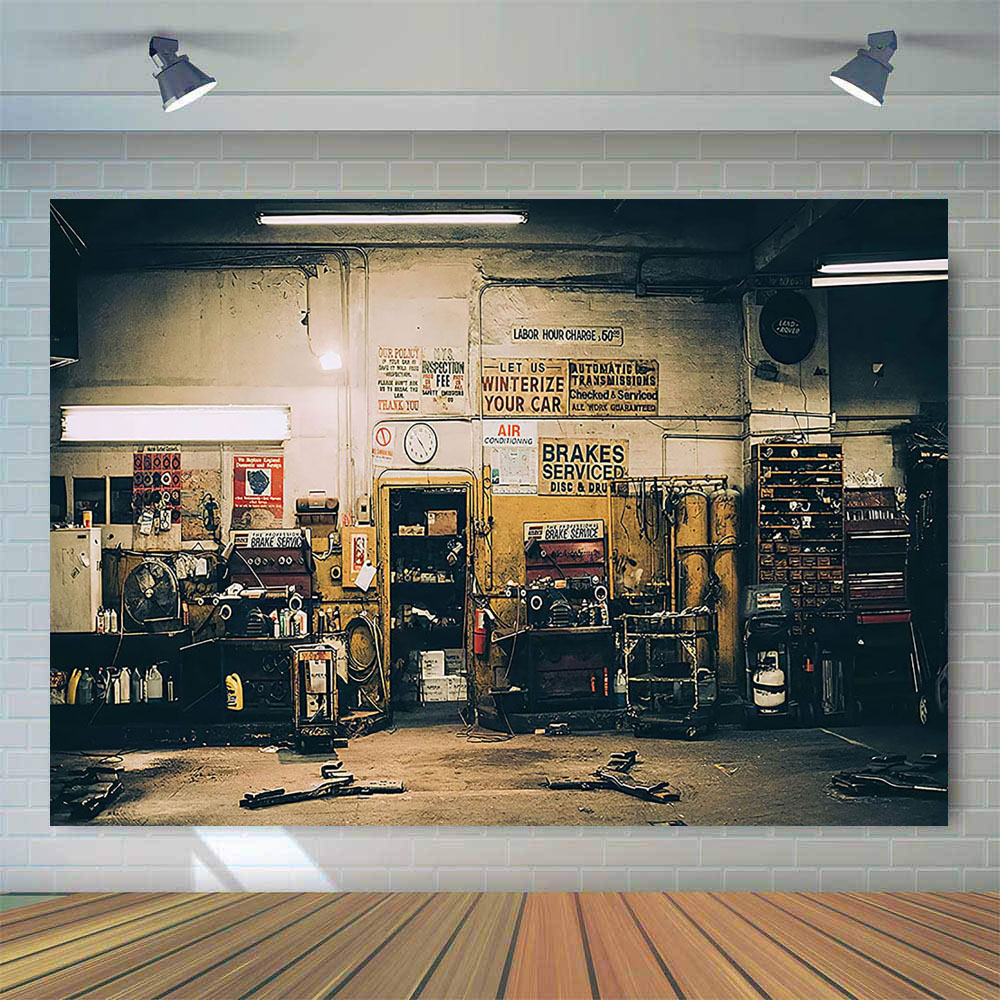 Ретро ремонт автомобиля фон ин – обзор и цена Workshop Tools Background