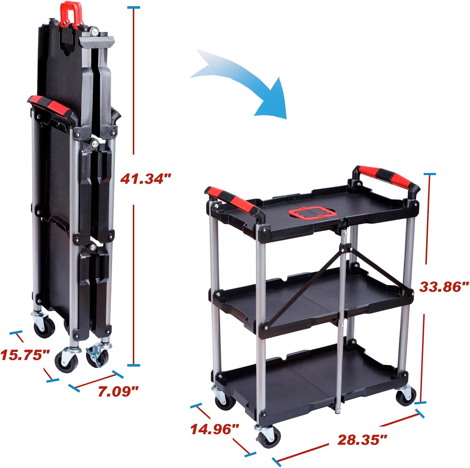 Трехъярусная складная тележка- – обзор и цена Workshop Tools Storage